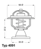 Thermostat, Kühlmittel BorgWarner (Wahler) 4091.82D