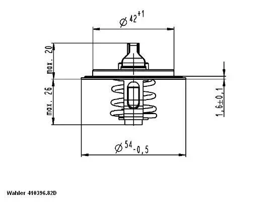 Thermostat, Kühlmittel BorgWarner (Wahler) 410396.82D Bild Thermostat, Kühlmittel BorgWarner (Wahler) 410396.82D