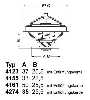 Thermostat, Kühlmittel BorgWarner (Wahler) 4274.82D