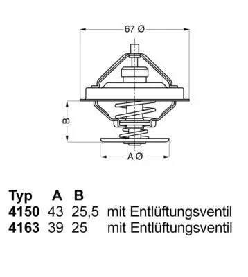 Thermostat, Kühlmittel BorgWarner (Wahler) 4150.83D50 Bild Thermostat, Kühlmittel BorgWarner (Wahler) 4150.83D50