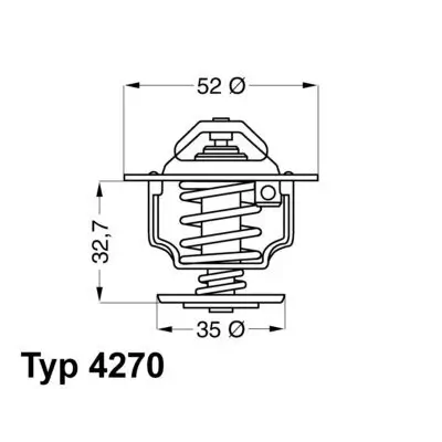 Thermostat, Kühlmittel BorgWarner (Wahler) 4270.88D Bild Thermostat, Kühlmittel BorgWarner (Wahler) 4270.88D