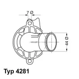 Thermostat, Kühlmittel BorgWarner (Wahler) 4281.87D