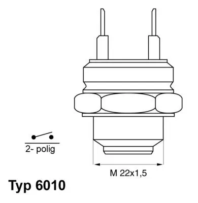 Temperaturschalter, Kühlerlüfter BorgWarner (Wahler) 6010.88D