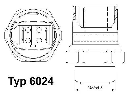 Temperaturschalter, Kühlerlüfter BorgWarner (Wahler) 6024.95D Bild Temperaturschalter, Kühlerlüfter BorgWarner (Wahler) 6024.95D