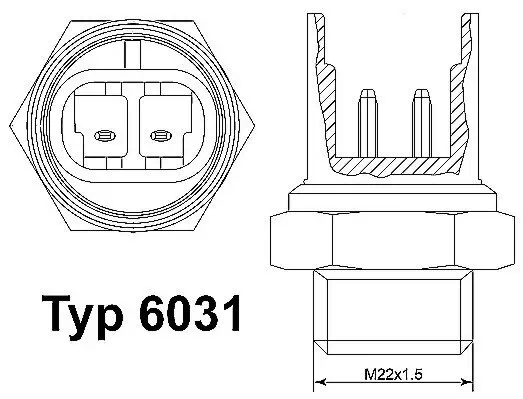 Temperaturschalter, Kühlerlüfter BorgWarner (Wahler) 6031.92D Bild Temperaturschalter, Kühlerlüfter BorgWarner (Wahler) 6031.92D
