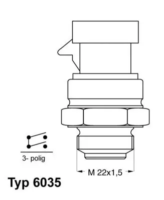 Temperaturschalter, Kühlerlüfter BorgWarner (Wahler) 6035.92D