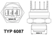 Temperaturschalter, Kühlerlüfter BorgWarner (Wahler) 6087.87D