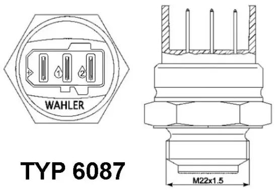 Temperaturschalter, Kühlerlüfter BorgWarner (Wahler) 6087.87D Bild Temperaturschalter, Kühlerlüfter BorgWarner (Wahler) 6087.87D