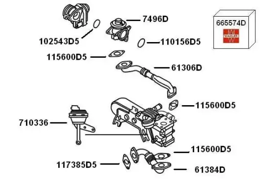 Unterdrucksteuerventil, Abgasrückführung Bypassklappe BorgWarner (Wahler) 710336 Bild Unterdrucksteuerventil, Abgasrückführung Bypassklappe BorgWarner (Wahler) 710336