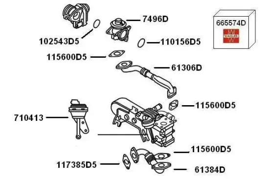 Unterdrucksteuerventil, Abgasrückführung Bypassklappe BorgWarner (Wahler) 710413 Bild Unterdrucksteuerventil, Abgasrückführung Bypassklappe BorgWarner (Wahler) 710413