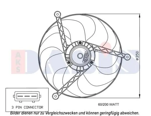 Lüfter, Motorkühlung 12 V AKS DASIS 048109N