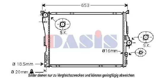 Kühler, Motorkühlung AKS DASIS 050024N Bild Kühler, Motorkühlung AKS DASIS 050024N
