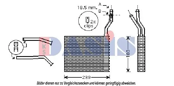 Wärmetauscher, Innenraumheizung AKS DASIS 096007N
