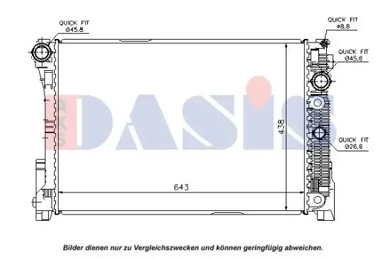 Kühler, Motorkühlung AKS DASIS 120102N Bild Kühler, Motorkühlung AKS DASIS 120102N