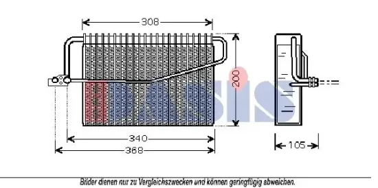 Verdampfer, Klimaanlage AKS DASIS 820103N Bild Verdampfer, Klimaanlage AKS DASIS 820103N