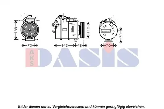 Kompressor, Klimaanlage 12 V AKS DASIS 850358N Bild Kompressor, Klimaanlage 12 V AKS DASIS 850358N