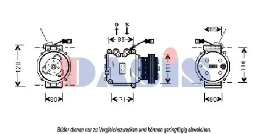 Kompressor, Klimaanlage 12 V AKS DASIS 851101N Bild Kompressor, Klimaanlage 12 V AKS DASIS 851101N