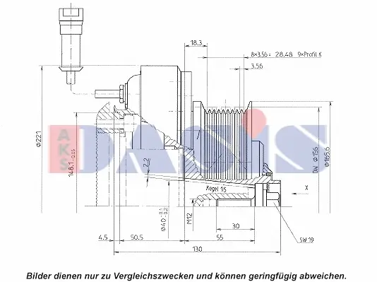 Kompressor, Klimaanlage 12 V AKS DASIS 851206N