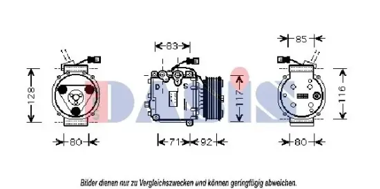 Kompressor, Klimaanlage 12 V AKS DASIS 851388N Bild Kompressor, Klimaanlage 12 V AKS DASIS 851388N
