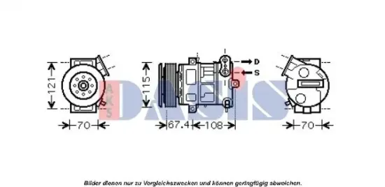 Kompressor, Klimaanlage 12 V AKS DASIS 851603N Bild Kompressor, Klimaanlage 12 V AKS DASIS 851603N