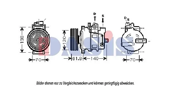 Kompressor, Klimaanlage 12 V AKS DASIS 851663N