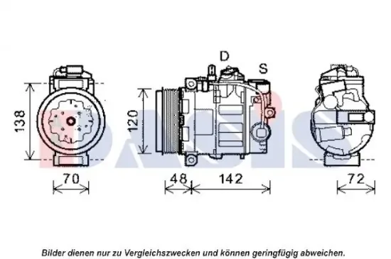 Kompressor, Klimaanlage 12 V AKS DASIS 851977N Bild Kompressor, Klimaanlage 12 V AKS DASIS 851977N