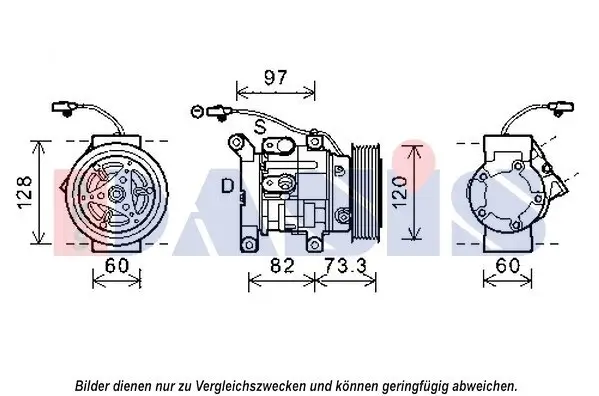 Kompressor, Klimaanlage 12 V AKS DASIS 852627N