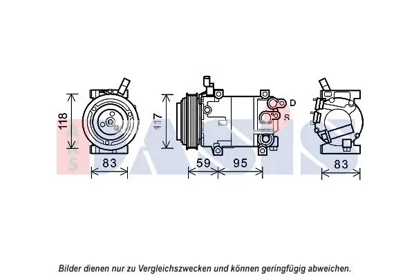 Kompressor, Klimaanlage 12 V AKS DASIS 852686N