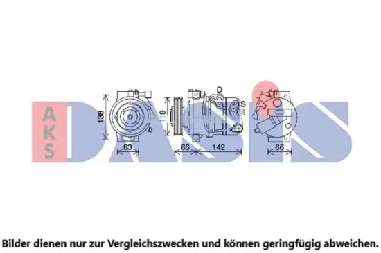 Kompressor, Klimaanlage 12 V AKS DASIS 853028N Bild Kompressor, Klimaanlage 12 V AKS DASIS 853028N