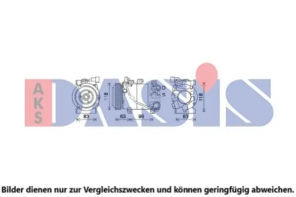 Kompressor, Klimaanlage 12 V AKS DASIS 853037N