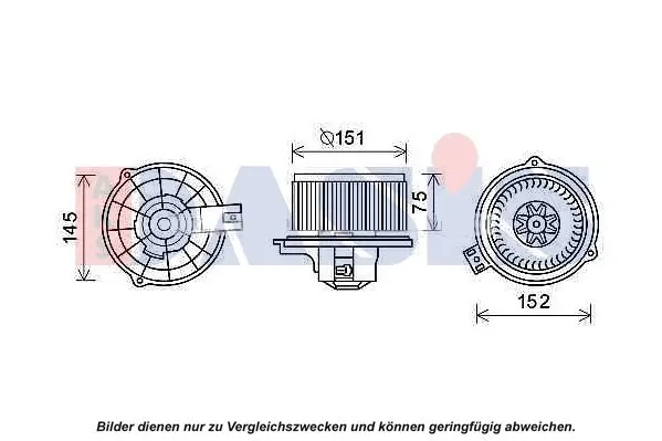 Elektromotor, Innenraumgebläse 12 V AKS DASIS 870453N