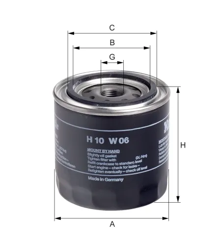 Ölfilter HENGST FILTER H10W06 Bild Ölfilter HENGST FILTER H10W06