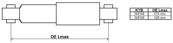 Stoßdämpfer Hinterachse KYB 349149 Bild Stoßdämpfer Hinterachse KYB 349149
