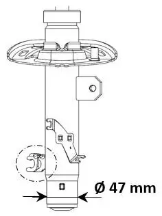 Stoßdämpfer Vorderachse rechts KYB 3338012 Bild Stoßdämpfer Vorderachse rechts KYB 3338012
