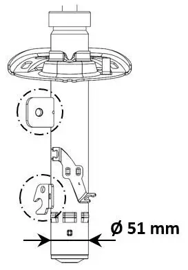 Stoßdämpfer Vorderachse rechts KYB 3338055 Bild Stoßdämpfer Vorderachse rechts KYB 3338055