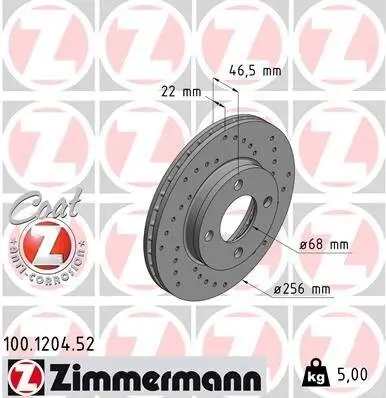 Bremsscheibe Vorderachse ZIMMERMANN 100.1204.52