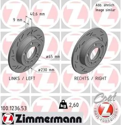 Bremsscheibe ZIMMERMANN 100.1236.53