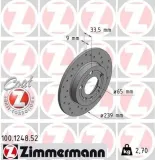 Bremsscheibe Hinterachse ZIMMERMANN 100.1248.52