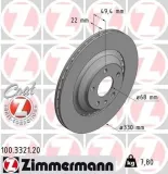 Bremsscheibe Hinterachse ZIMMERMANN 100.3321.20