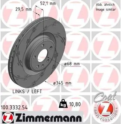 Bremsscheibe ZIMMERMANN 100.3332.54