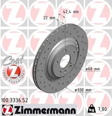 Bremsscheibe ZIMMERMANN 100.3336.52