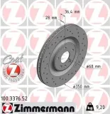 Bremsscheibe Hinterachse ZIMMERMANN 100.3376.52