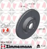 Bremsscheibe Vorderachse ZIMMERMANN 100.4700.20