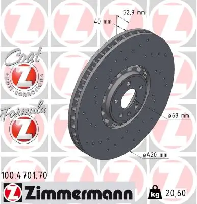 Bremsscheibe Vorderachse ZIMMERMANN 100.4701.70