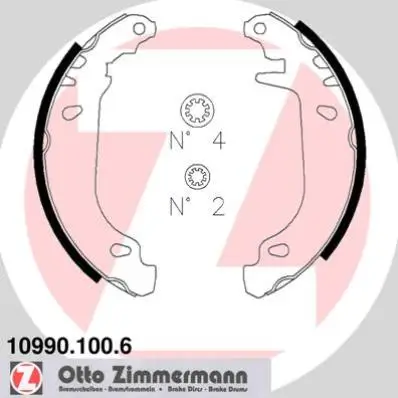 Bremsbackensatz Hinterachse ZIMMERMANN 10990.100.6 Bild Bremsbackensatz Hinterachse ZIMMERMANN 10990.100.6