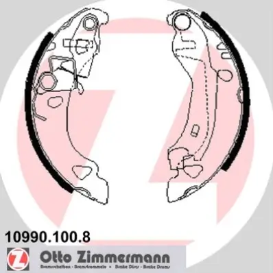 Bremsbackensatz Hinterachse ZIMMERMANN 10990.100.8