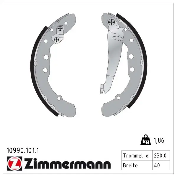 Bremsbackensatz Hinterachse ZIMMERMANN 10990.101.1