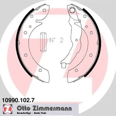 Bremsbackensatz Hinterachse ZIMMERMANN 10990.102.7 Bild Bremsbackensatz Hinterachse ZIMMERMANN 10990.102.7