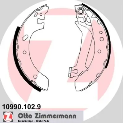 Bremsbackensatz Hinterachse ZIMMERMANN 10990.102.9 Bild Bremsbackensatz Hinterachse ZIMMERMANN 10990.102.9