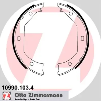 Bremsbackensatz, Feststellbremse Hinterachse ZIMMERMANN 10990.103.4 Bild Bremsbackensatz, Feststellbremse Hinterachse ZIMMERMANN 10990.103.4